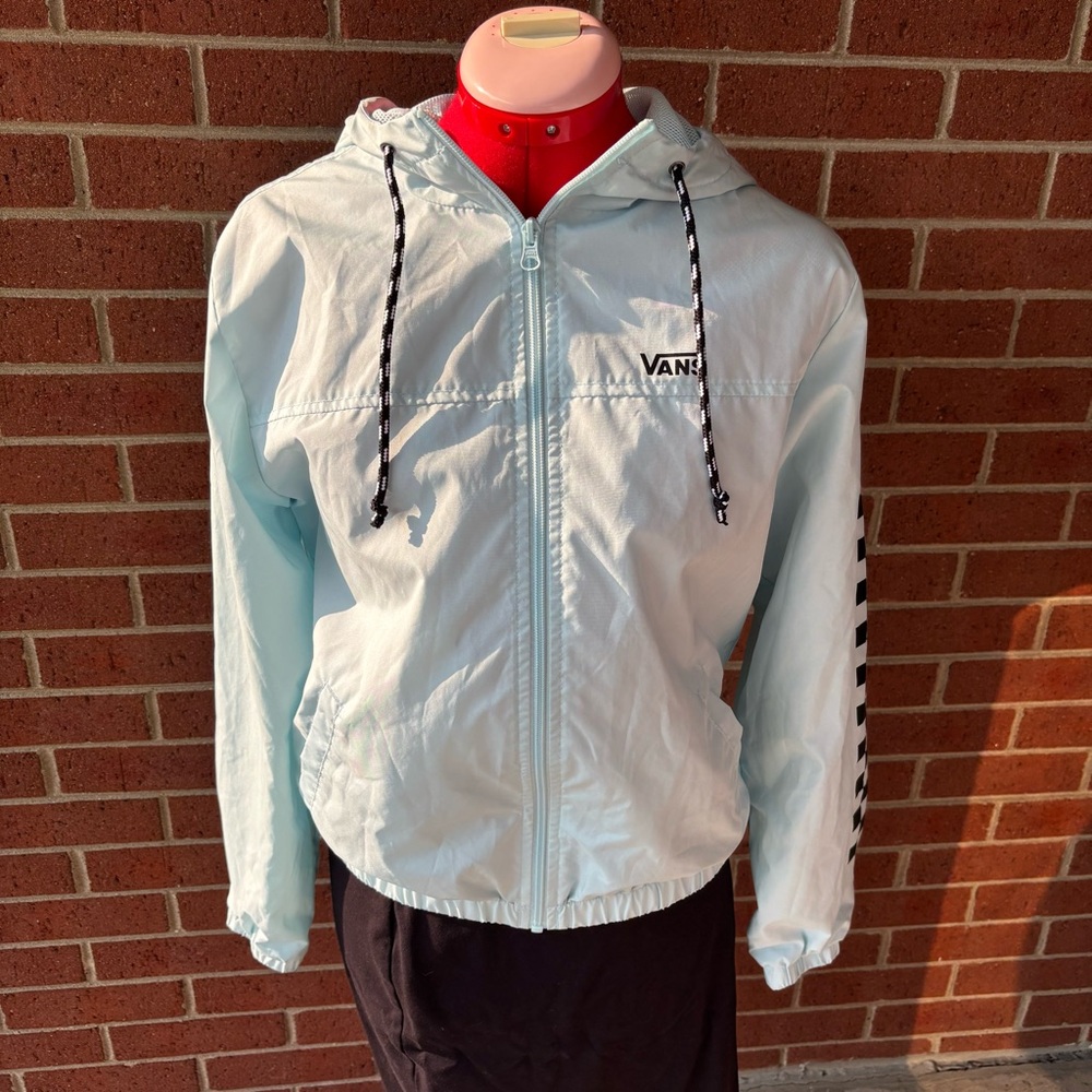 Woman’s Small Cute Comfortable New Vans Sky Blue Mesh-Lined Jacket